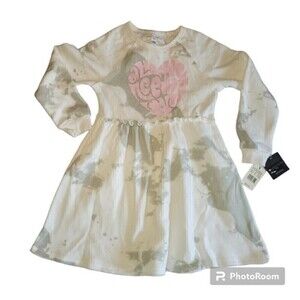 NWT Grayson Thread Girl's Long Sleeve Tie Dyed Fleece Dress Size S